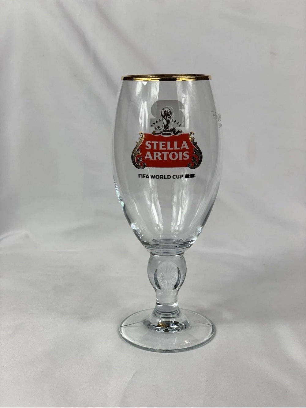 Stella Artois Gold-Rimmed Goblet with Red Logo - Picture 1 of 2